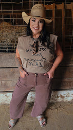 Coffee Denim Barrel Jeans