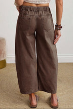 Coffee Denim Barrel Jeans