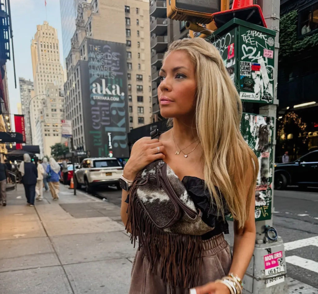 Western Cowhide Fringe Bum Bag