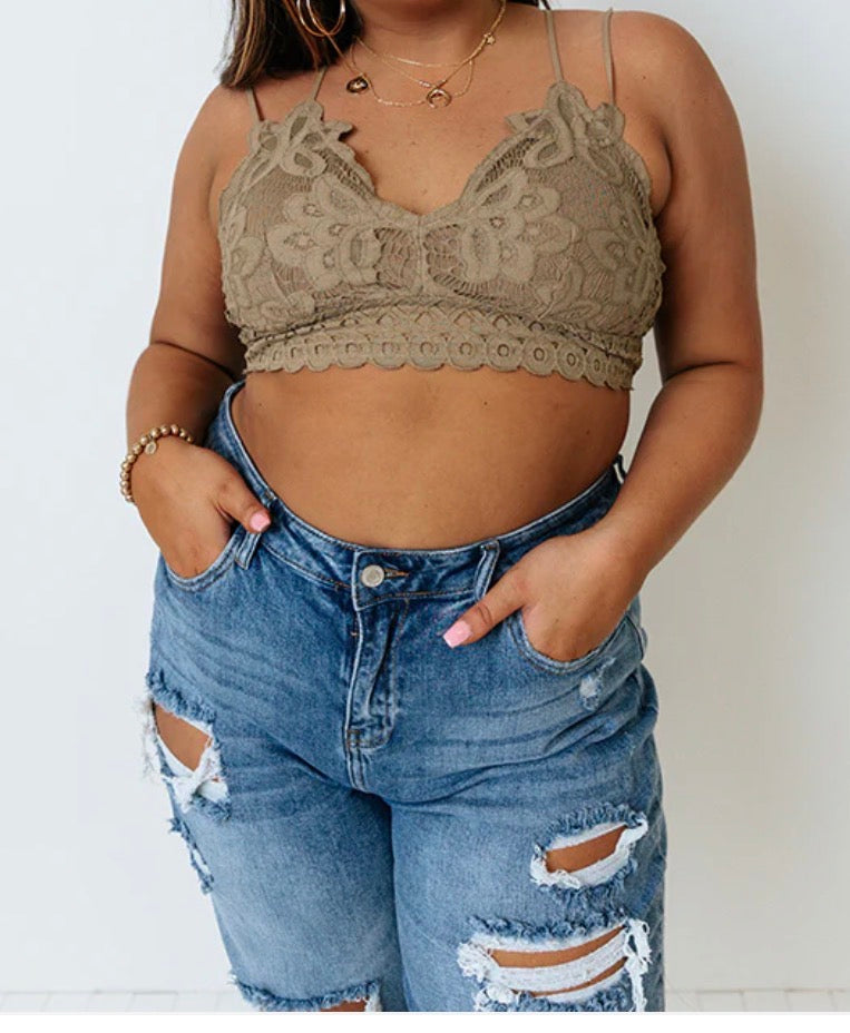 Sweet Crochet Bralette Olive