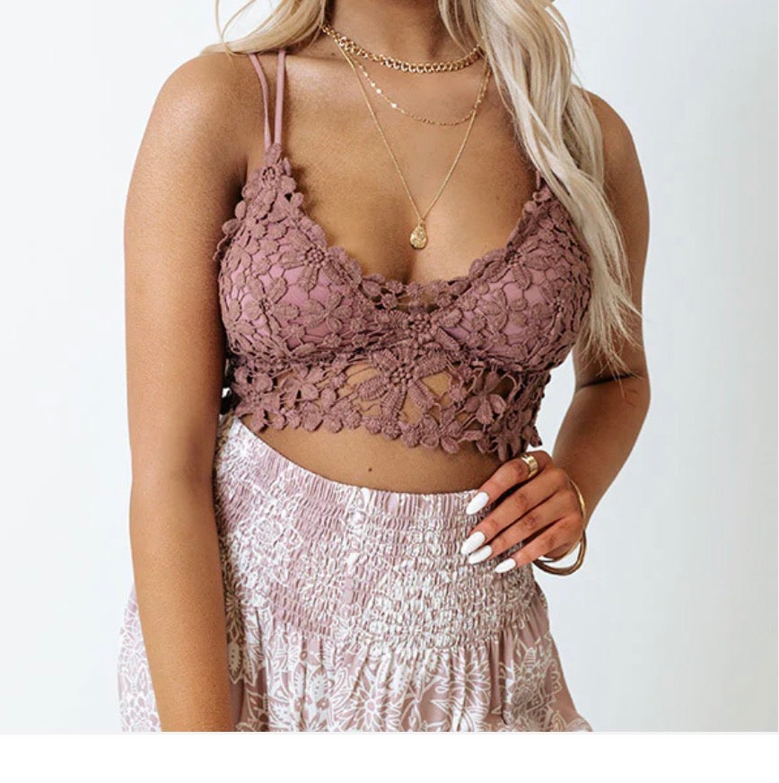 Sweet Crochet Bralette Wine
