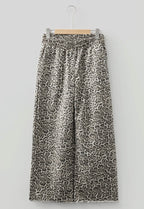 Leopard Denim Wide Leg Jeans